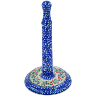 Polish Pottery Paper Towel Stand 13&quot; Blooming Rowan