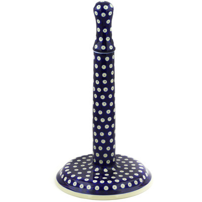 Polish Pottery Paper Towel Stand 13&quot; Blue Eyes