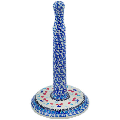 Polish Pottery Paper Towel Stand 13&quot; Cherry Pickin&#039;