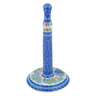 Polish Pottery Paper Towel Stand 13&quot; Dragonfly Paradise UNIKAT