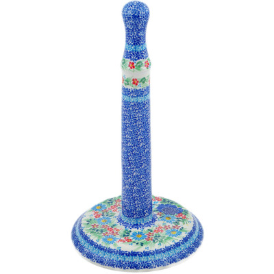 Polish Pottery Paper Towel Stand 13&quot; Dragonfly Paradise UNIKAT