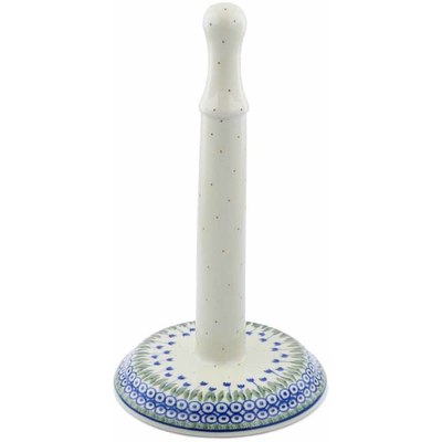 Polish Pottery Paper Towel Stand 13&quot; Water Tulip