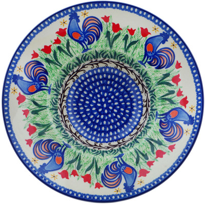 Polish Pottery Pasta Bowl 10&quot; Spring Chickens UNIKAT