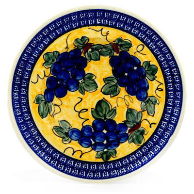 Polish Pottery Pasta Bowl 11&quot; Tuscan Grapes
