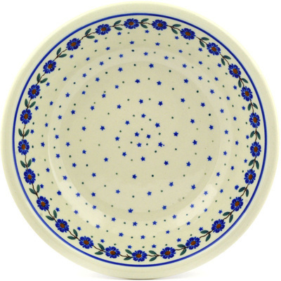 Polish Pottery Pasta Bowl 8&quot; Blue Vine Waltz