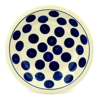 Polish Pottery Pasta Bowl 8&quot; Bold Polka Dots