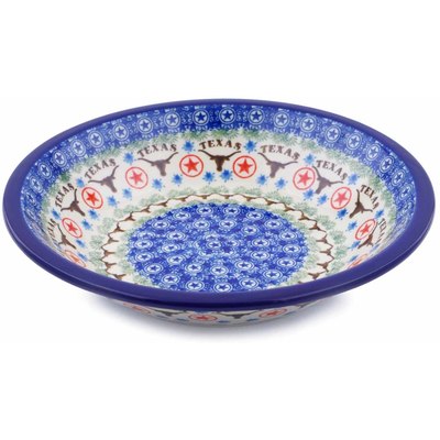 Polish Pottery Pasta Bowl 8&quot; State Of Texas