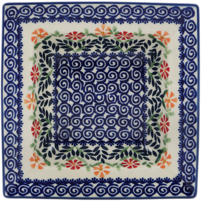 Polish Pottery Pasta Bowl 8&quot; Wave Of Flowers