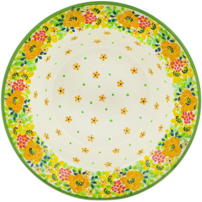 Polish Pottery Pasta Bowl 9&quot; Bright Spring UNIKAT
