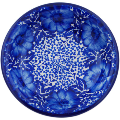 Polish Pottery Pasta Bowl 9&quot; Cobalt Fantasy