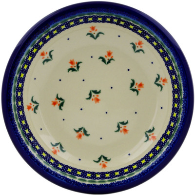 Polish Pottery Pasta Bowl 9&quot; Cocentric Tulips