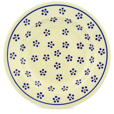 Polish Pottery Pasta Bowl 9&quot; Daisy Dots