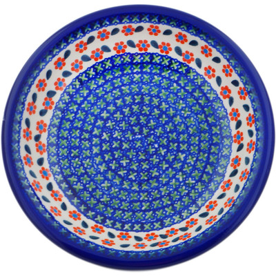 Polish Pottery Pasta Bowl 9&quot; Daisy Stitches