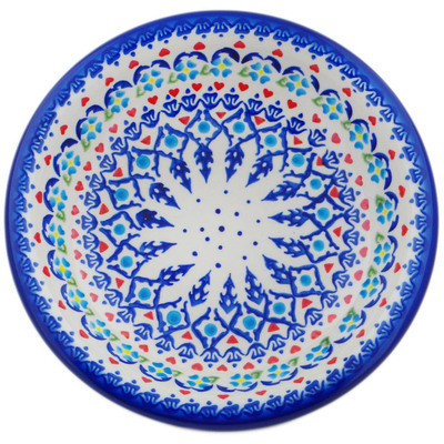 Polish Pottery Pasta Bowl 9&quot; Graphic Armor