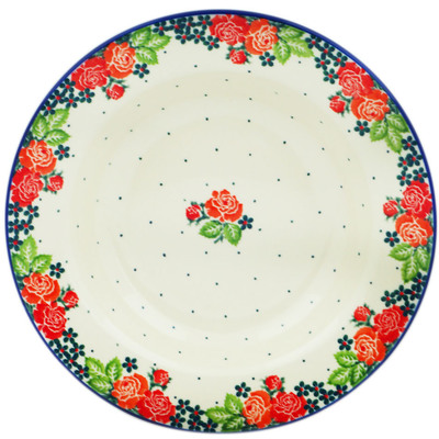 Polish Pottery Pasta Bowl 9&quot; In The Rose Garden