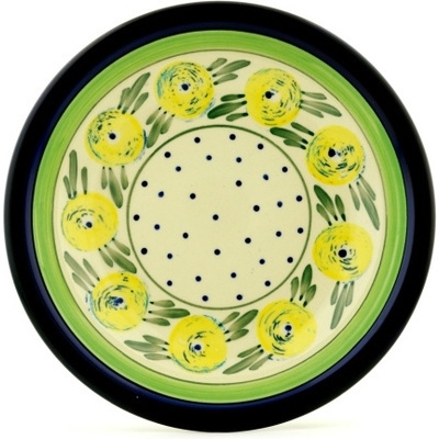 Polish Pottery Pasta Bowl 9&quot; Limon Swirl
