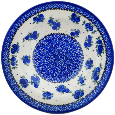 Polish Pottery Pasta Bowl 9&quot; Lovely Blueberries