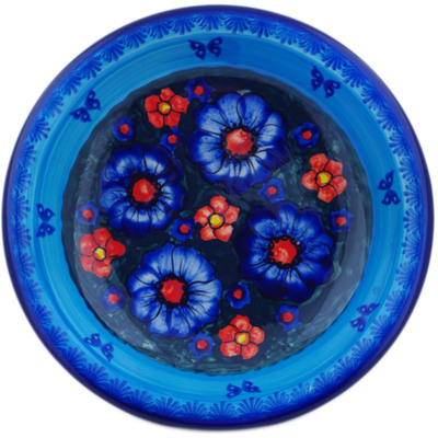 Polish Pottery Pasta Bowl 9&quot; Midnight Garden