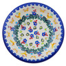 Polish Pottery Pasta Bowl 9&quot; Red Tulip Field UNIKAT