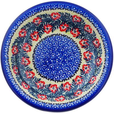 Polish Pottery Pasta Bowl 9&quot; Red Wreath