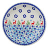 Polish Pottery Pasta Bowl 9&quot; Ring Around The Reindeer