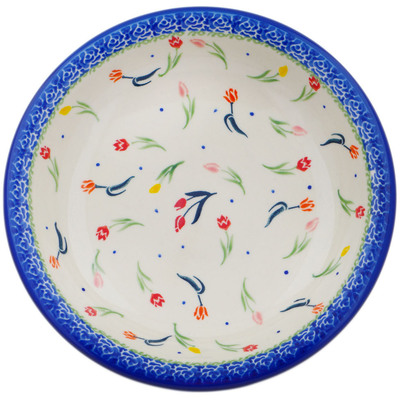 Polish Pottery Pasta Bowl 9&quot; Tulip Meadow