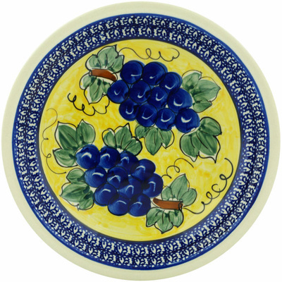 Polish Pottery Pasta Bowl 9&quot; Tuscan Grapes