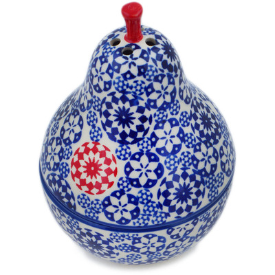 Polish Pottery Pear Shaped Jar 6&quot; Bullseye UNIKAT