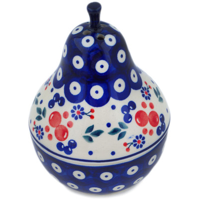 Polish Pottery Pear Shaped Jar 6&quot; Burst Of Berries