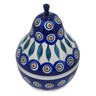 Polish Pottery Pear Shaped Jar 6&quot; Peacock