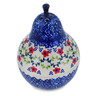 Polish Pottery Pear Shaped Jar 6&quot; Rings Of Happiness