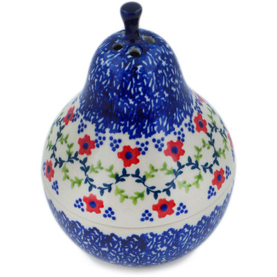 Polish Pottery Pear Shaped Jar 6&quot; Rings Of Happiness