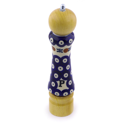 Polish Pottery Pepper Grinder 8&quot; Mosquito