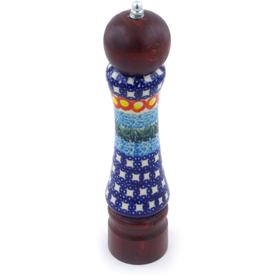 Polish Pottery Pepper Grinder 8&quot; The Two Rivers