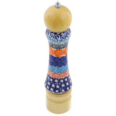 Polish Pottery Pepper Grinder 8&quot; Wild Flowers