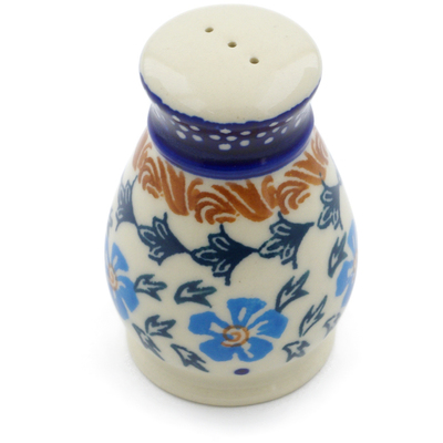 Polish Pottery Pepper Shaker 3&quot; Blue Cornflower