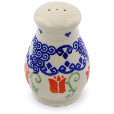 Polish Pottery Pepper Shaker 3&quot; Butterfly Tulips