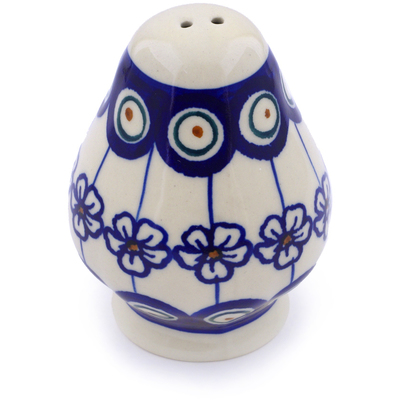 Polish Pottery Pepper Shaker 3&quot; Flowering Peacock