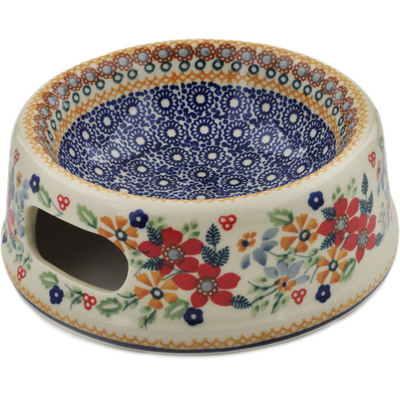 Polish Pottery Pet Bowl 6&quot; Summer Bouquet UNIKAT