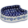 Polish Pottery Pet Bowl 7&quot; Peacock Forget-me-not