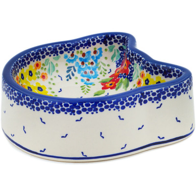 Polish Pottery Pet Bowl 7&quot; Vibrant Hanging Garden UNIKAT