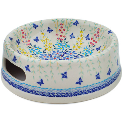 Polish Pottery Pet Bowl 8&quot; Breathtaking Butterflies UNIKAT