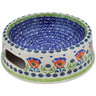 Polish Pottery Pet Bowl 8&quot; Flower Flames UNIKAT