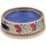 Polish Pottery Pet Bowl 8&quot; Summer Bouquet UNIKAT