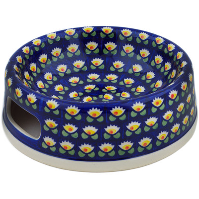 Polish Pottery Pet Bowl 8&quot; Waterlily