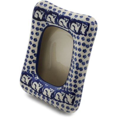Polish Pottery Picture Frame 6&quot; Meow
