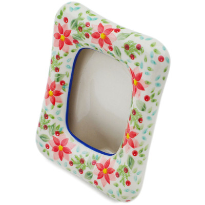 Polish Pottery Picture Frame 6&quot; Precious Pentas UNIKAT