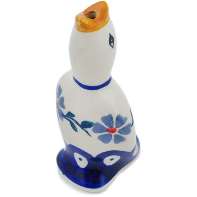 Polish Pottery Pie Bird 4&quot; Peacock Forget-me-not