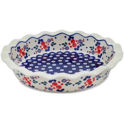 Polish Pottery Pie Dish 11&quot; Burst Of Berries