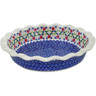 Polish Pottery Pie Dish 11&quot; Rings Of Happiness